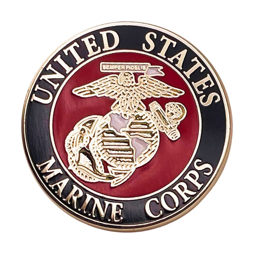 US Marine Corps Seal Enamel Pin - American Military Patriotic Symbol Apparel NWT
